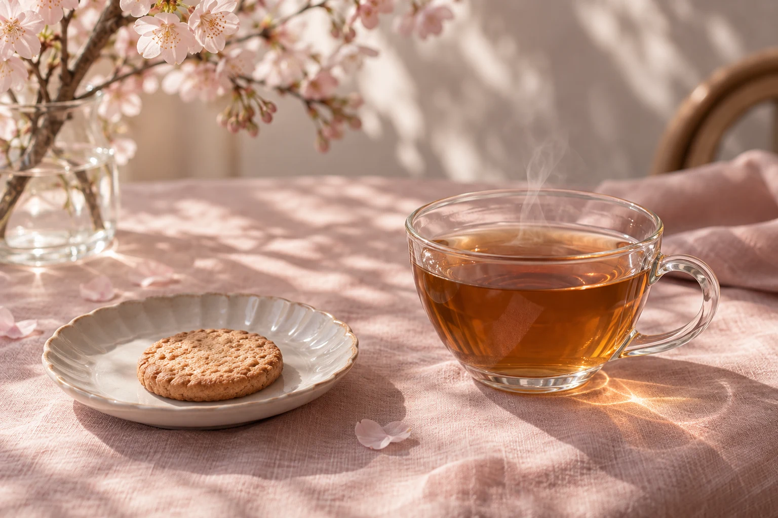 ハーブティーとお菓子のおもてなしイメージ
